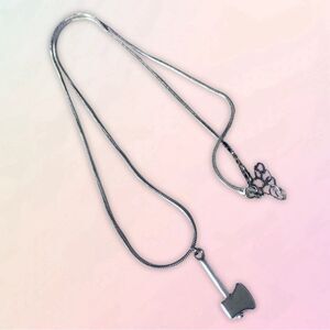 Dainty, Faux Axe Blade, Charm & Rope Chain